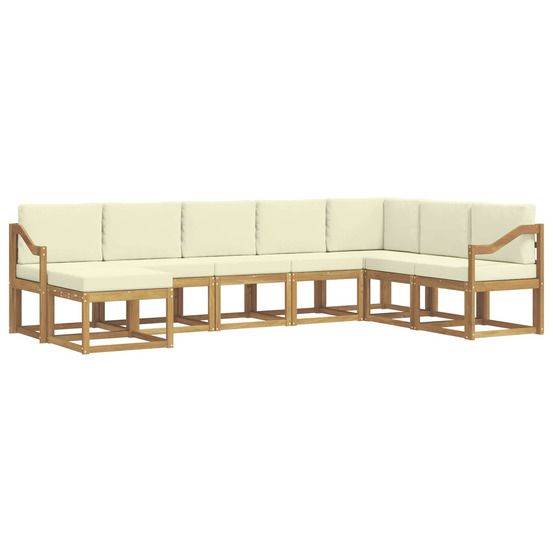 Ensemble de canapés d'extérieur 8 pc blanc et crème