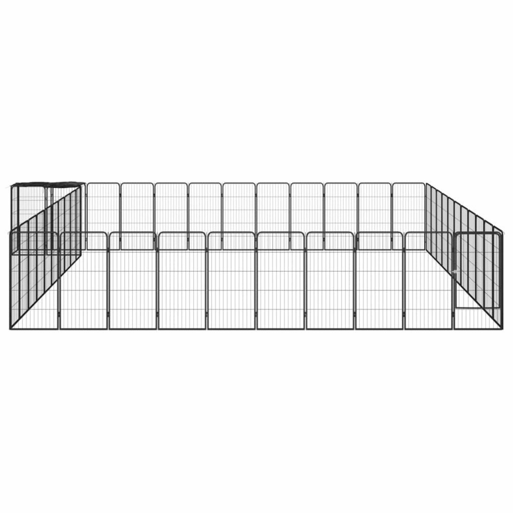 Parc pour chien 46panneaux noir 50x100cm acier enduit de poudre