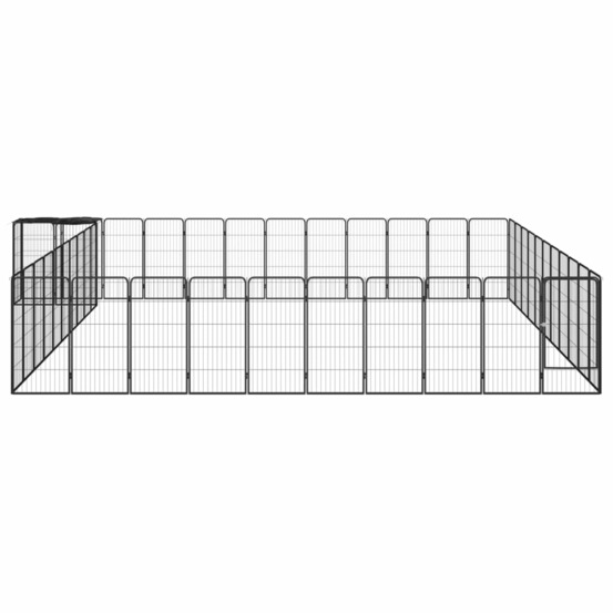 Parc pour chien 46panneaux noir 50x100cm acier enduit de poudre