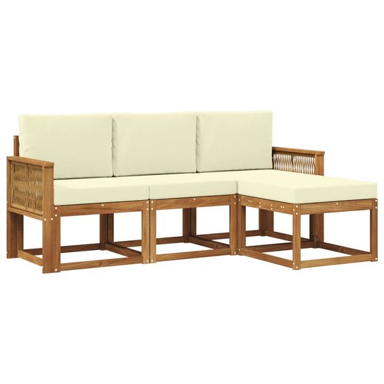 Ensemble de canapés d'extérieur 4 pc naturel et crème polyester