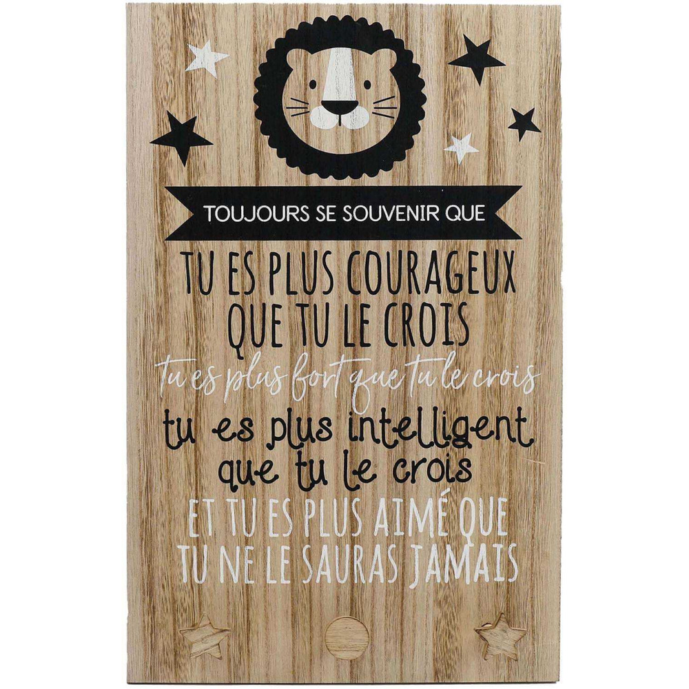 Plaque murale citation pour enfant garçon