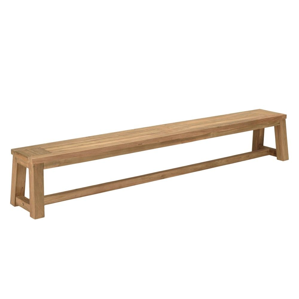 Banc de jardin 270x35cm en teck recyclé couleur naturelle