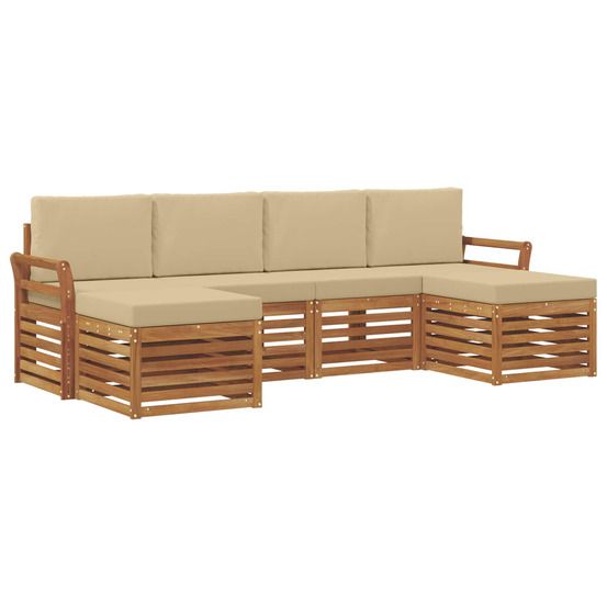 Ensemble de canapés d'extérieur 6 pc naturel et beige
