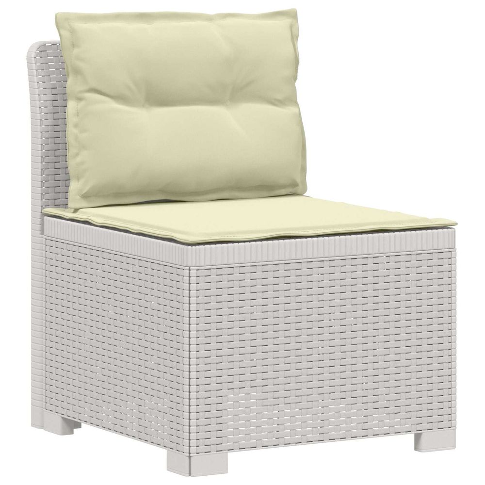 Canapé de jardin 1 place avec coussins look rotin pp blanc