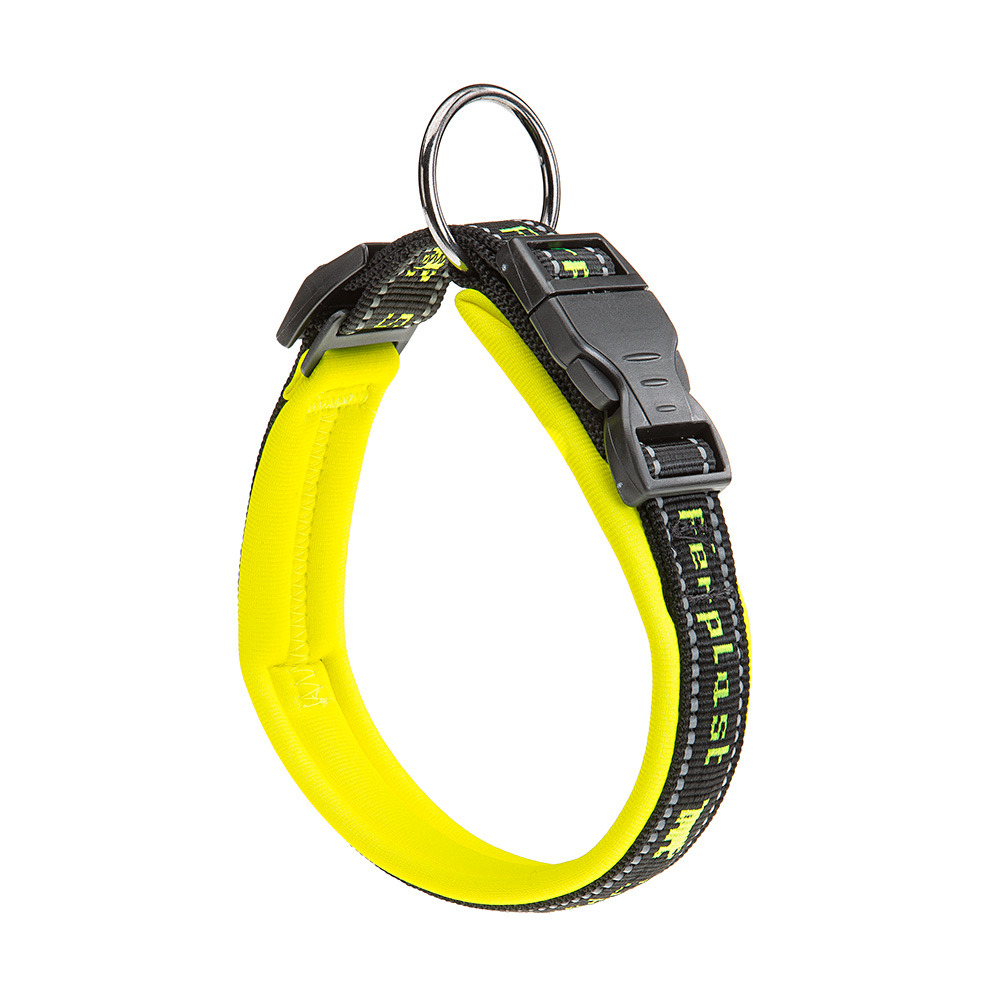 Ferplast collier chien sport dog, collier pour chien de taille grande, rembourrage doux, coutures réfléchissantes, étiquette pour
