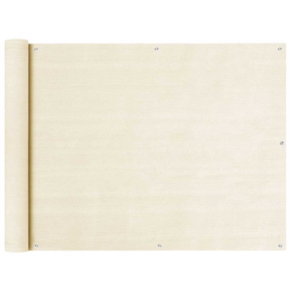 Écran de balcon brise pare vue protection confidentialité 90 x 500 cm pehd crème