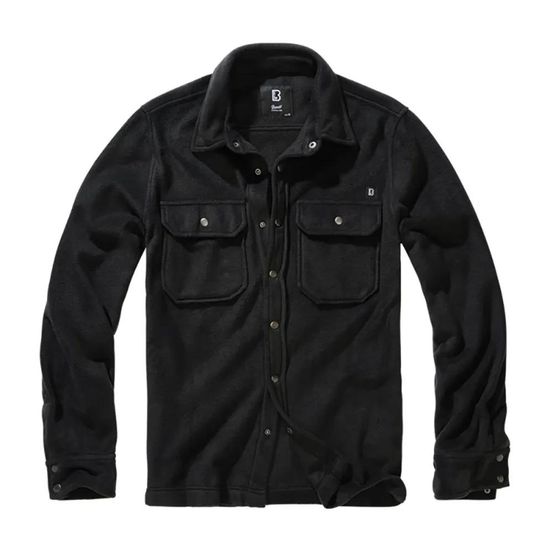 Chemise polaire homme jeff brandit® noire - manches longues