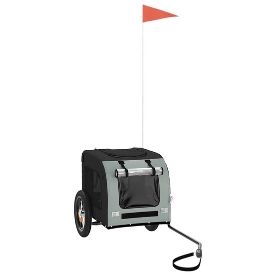 Remorque de vélo pour animaux de compagnie gris et noir