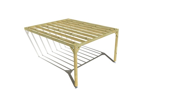 Pergola bois • 4m x 5m • adossée • sens profondeur • livraison comprise