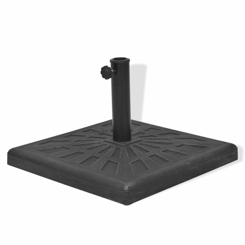 Socle pied base carrée de parasol résine diamètre 38 et 48 mm noir 12 kg