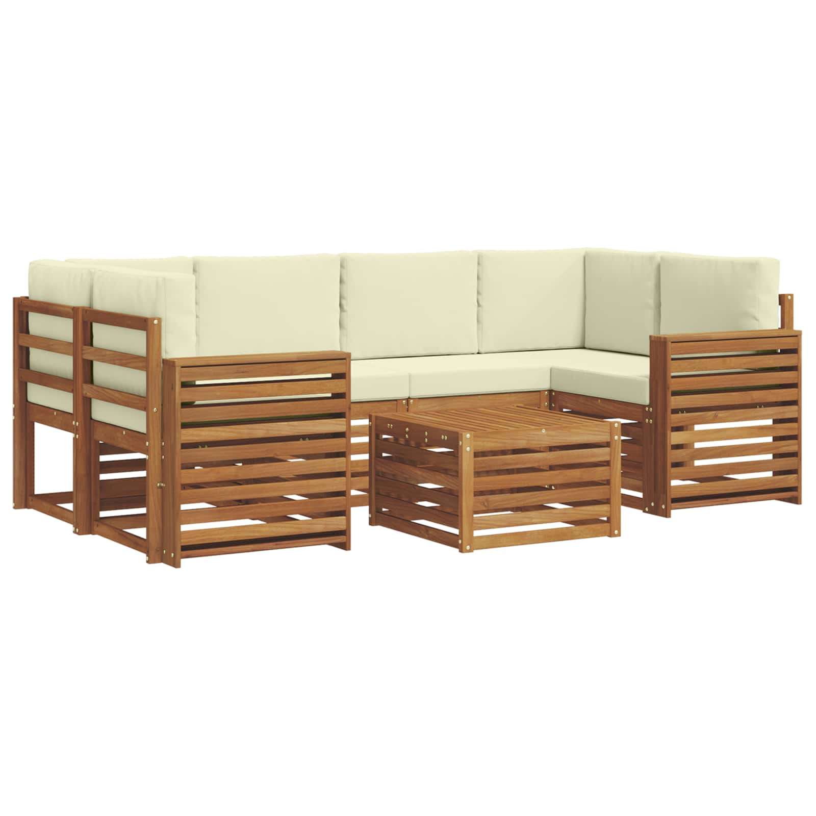 Ensemble de canapés d'extérieur 7 pcs naturel et crème