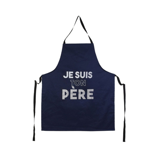 Tablier adulte en tissu papa bleu