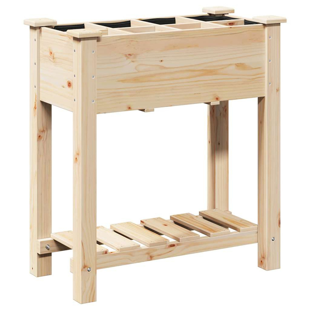 Cache-pot de jardin avec étagère beige 71 x 37 x 76. 5 cm