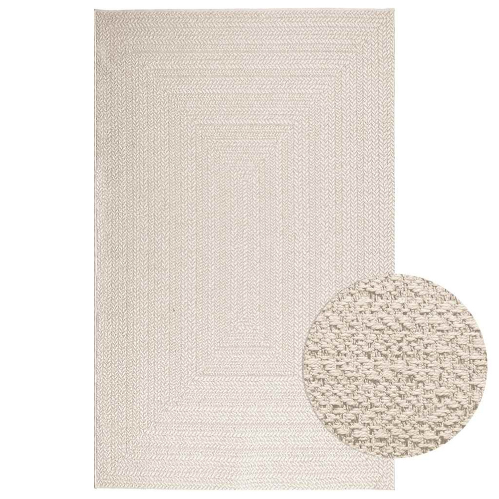 Tapis zizur crème 160x230 cm aspect de jute intérieur extérieur