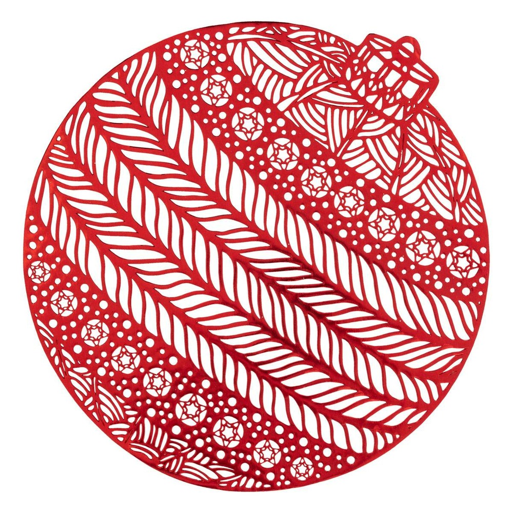 Set de table boule de noël rouge 38cm