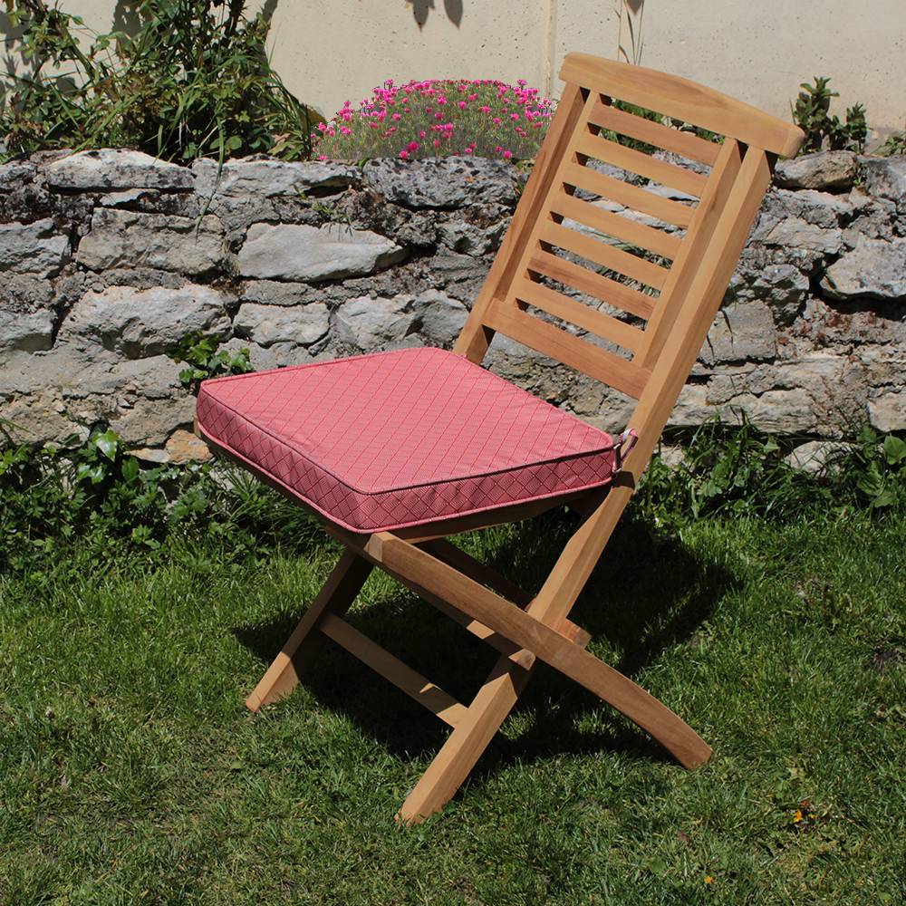 Coussin à motifs corail/blanc pour chaises et fauteuils pliants