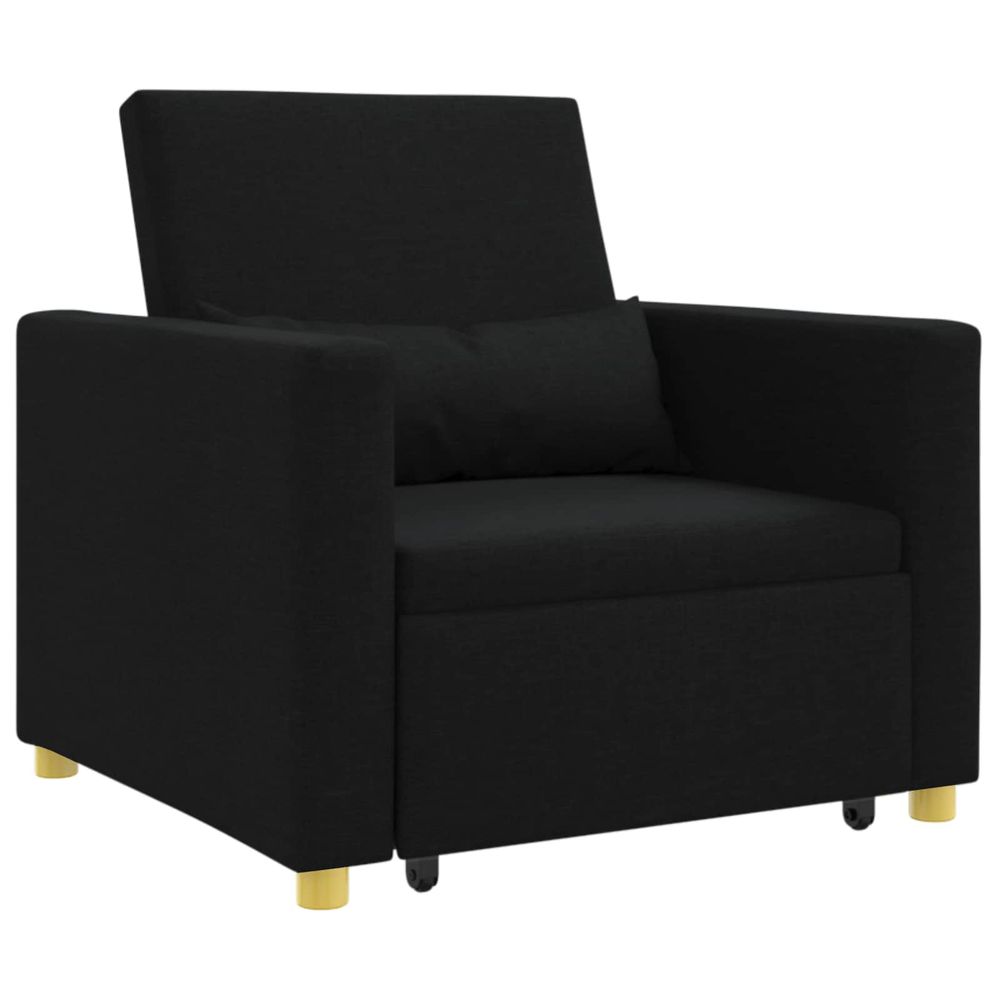 Canapé-lit escamotable simple noir 90 x 165 x 87 cm tissu