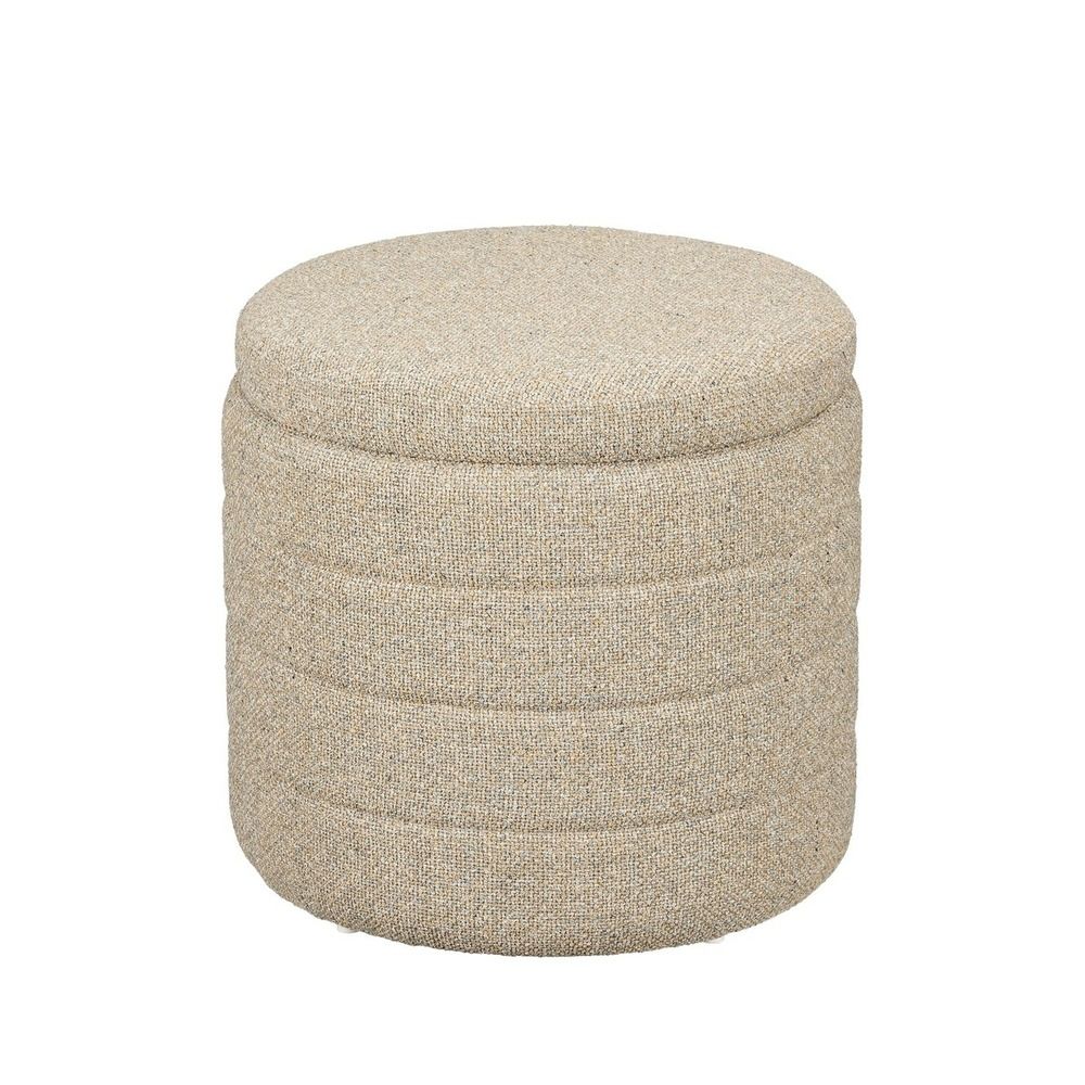 Mica decorations pouf de rangement - h41 x ø42 cm - beige