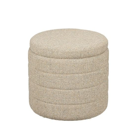 Mica decorations pouf de rangement - h41 x ø42 cm - beige