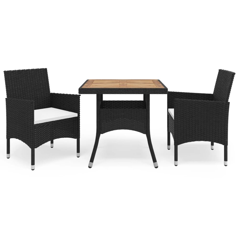 Ensemble Ã  dÃ®ner de jardin 3 pcs Noir