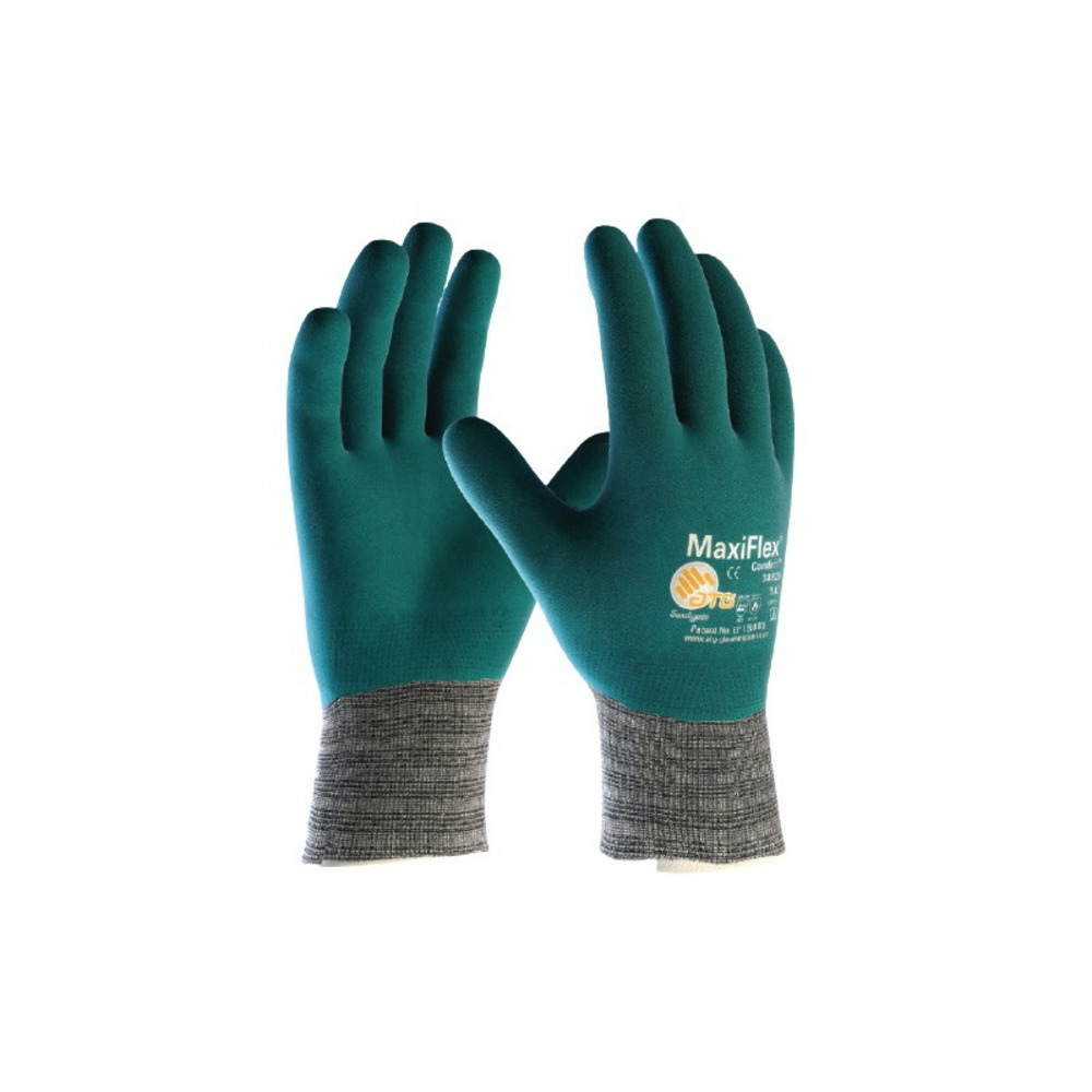Gants tricoté maxiflex® comfort™ enduit micromousses de nitrile gris sarcelle t9 atg at034926 zz09aca