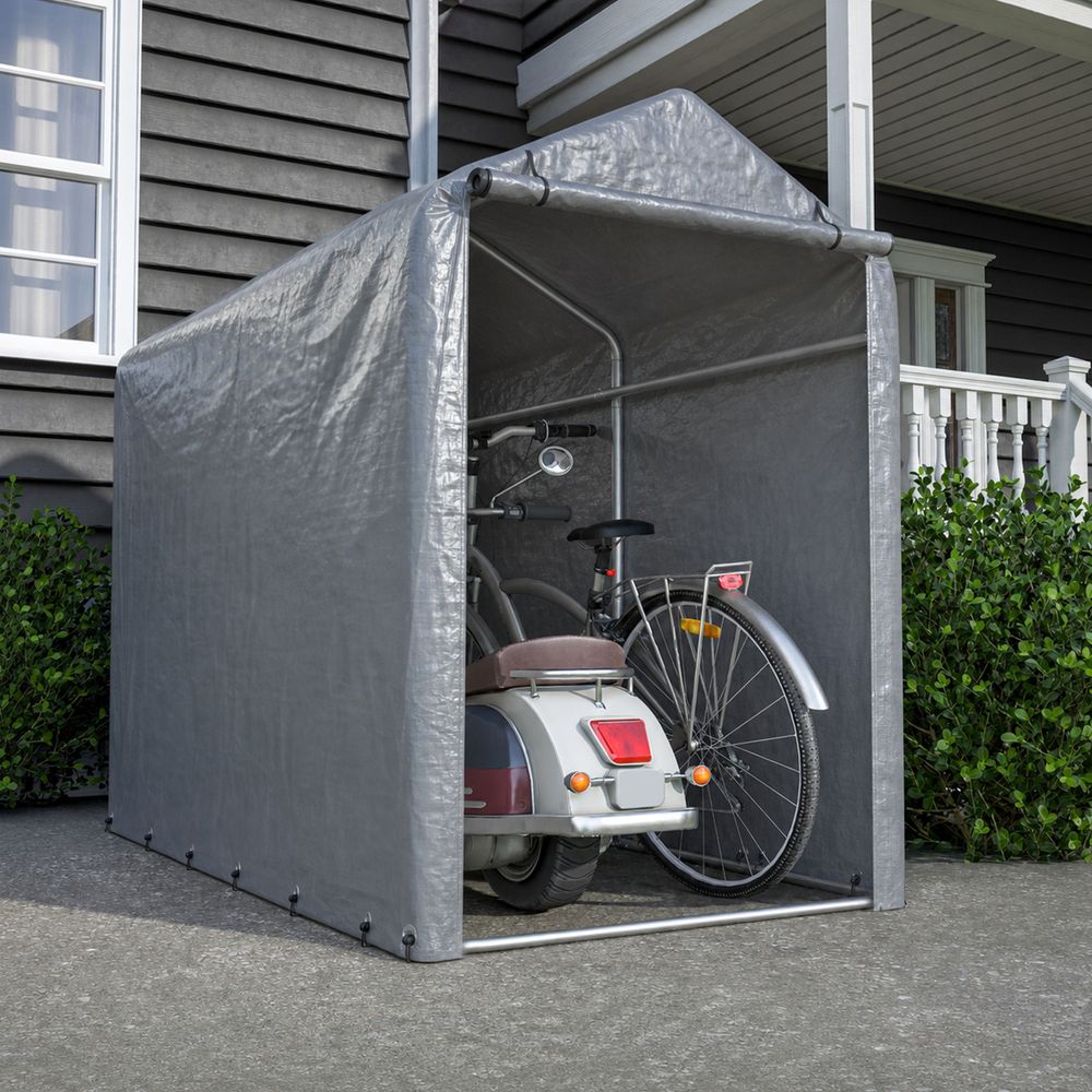 Abri vélo extérieur pe 100 x 187 x 160 cm avec cadre acier galvanisé étanche uv - comfortxl outdoor living