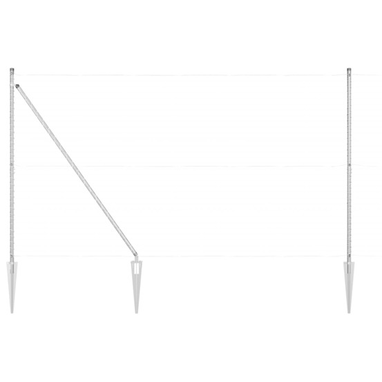 Poteau de clôture. Autre 26 pcs gris 3,2 x 3,2 x 170 cm acier