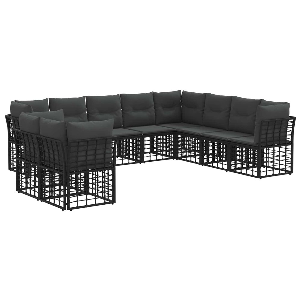 Ensemble de canapés d'extérieur noir polyester
