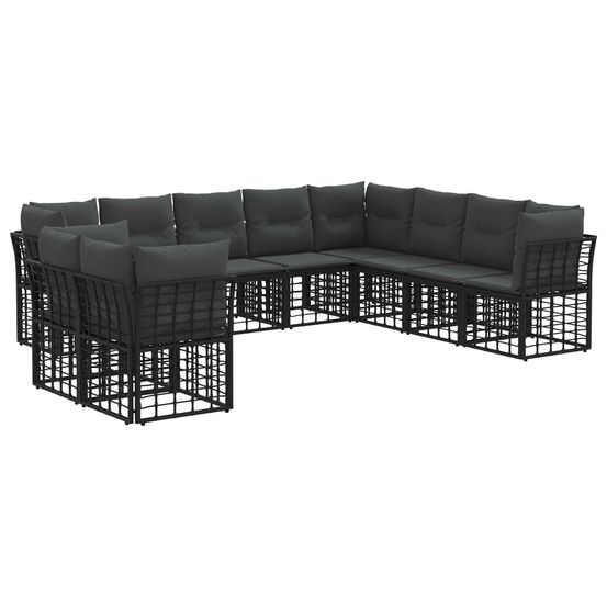Ensemble de canapés d'extérieur noir polyester