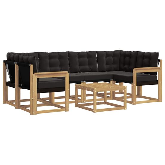 Ensemble de canapés d'extérieur 7 pc blanc et noir