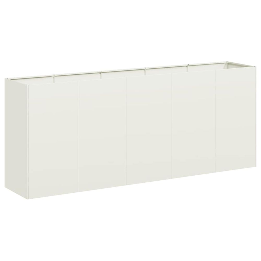 Jardinière d'extérieur blanc 200x40x80 cm acier laminé à froid