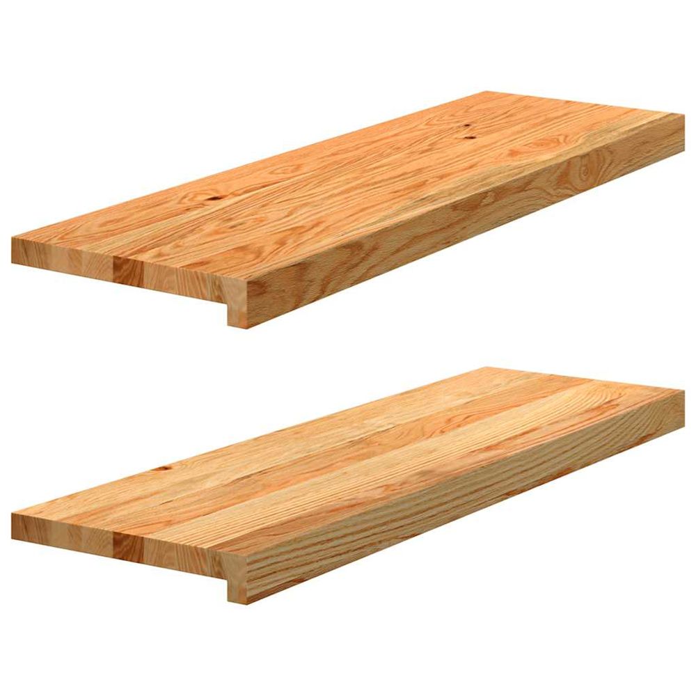 Marches d'escalier 2 pcs marron clair 80x30x2 cm chêne massif