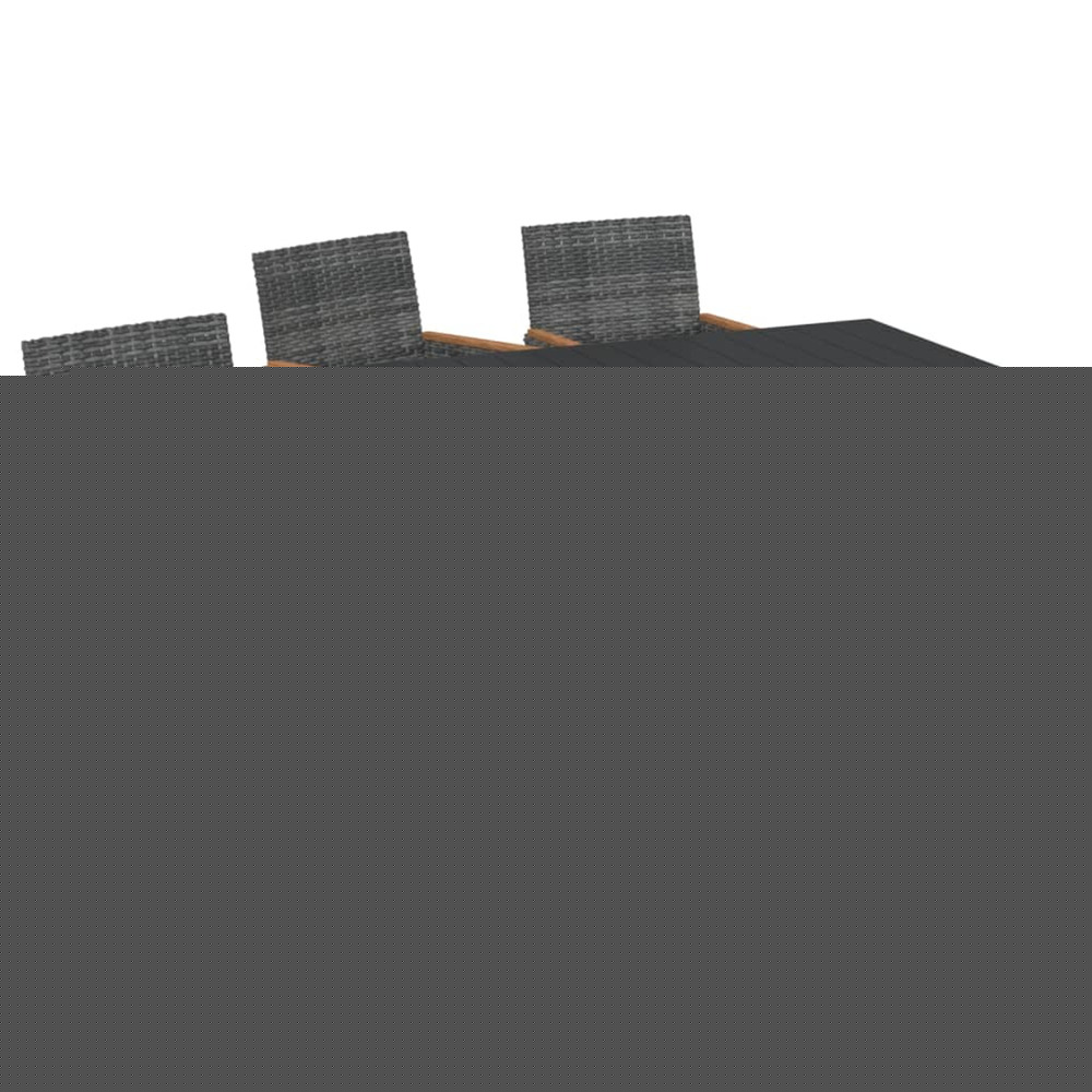 Ensemble à manger de jardin coussins 5pcs résine tressée gris