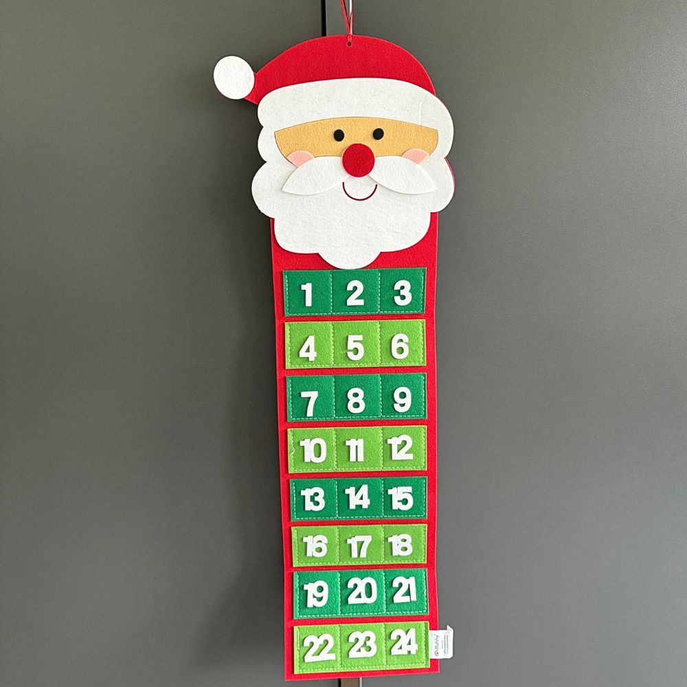 Calendrier de l'avent à suspendre père noël – 24 pochettes en feutrine