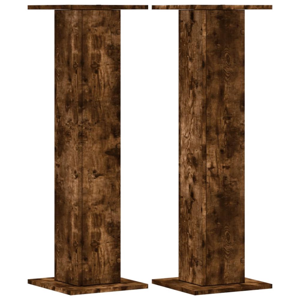 Supports pour plantes 2 pcs chêne fumé bois d'ingénierie
