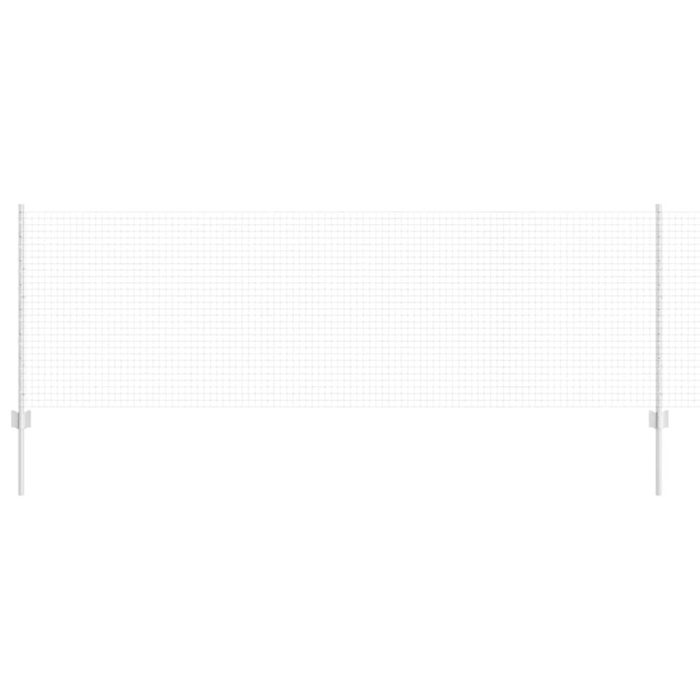 Clôture avec poteau argenté 0,8 x 50 m acier