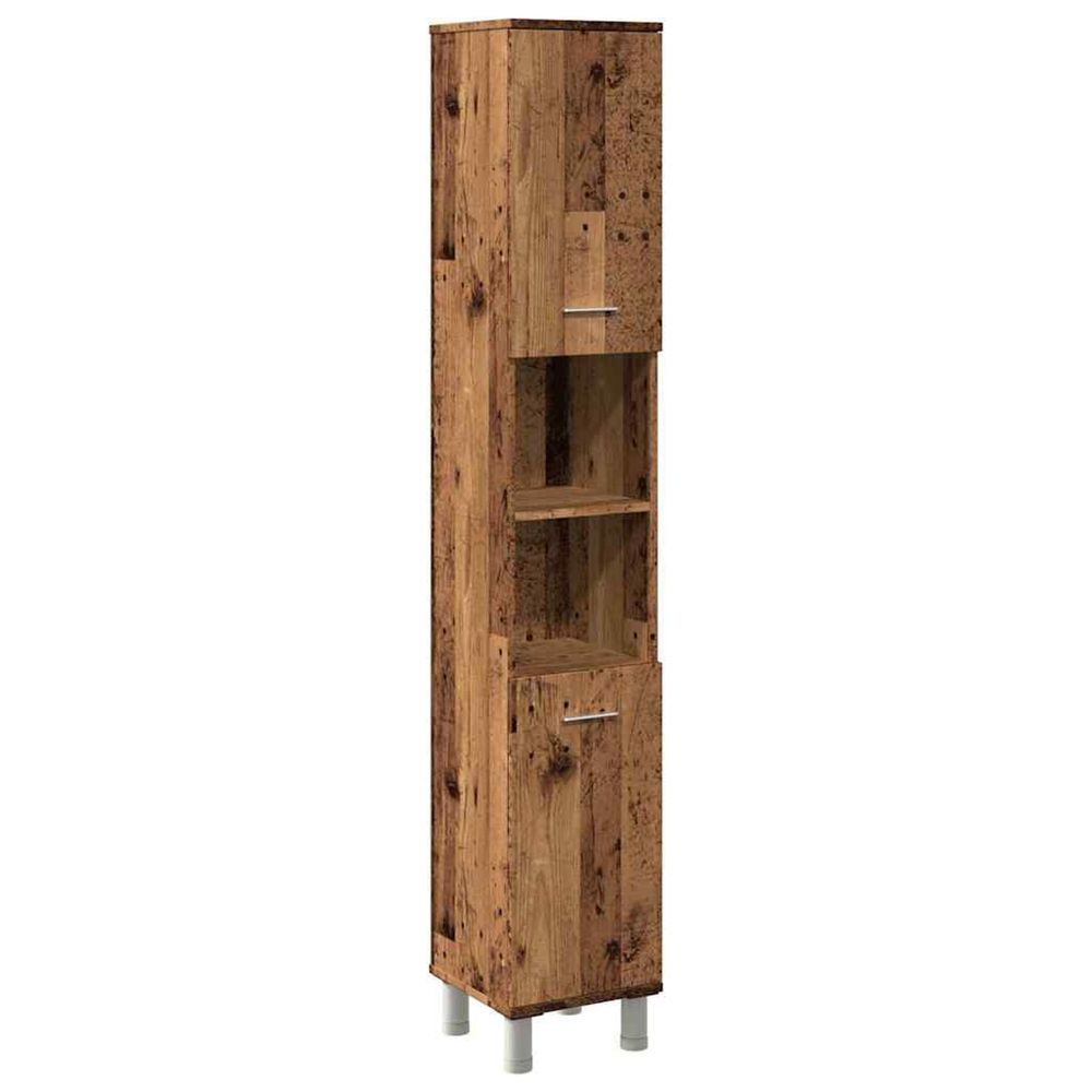 Armoire de salle de bain vieux bois 30x30x179cm bois ingénierie