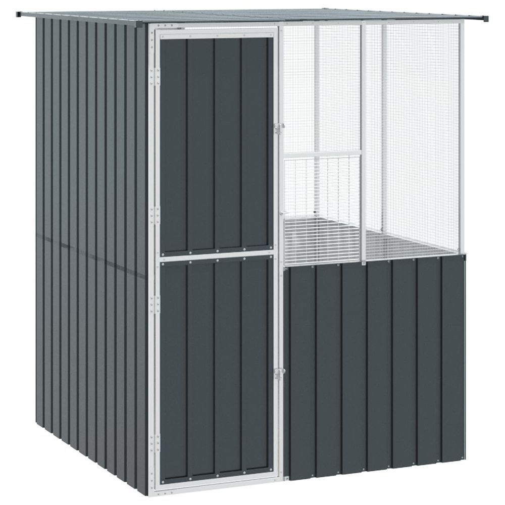 Cage pour oiseaux anthracite 165 x 165 x 200 cm acier galvanisé