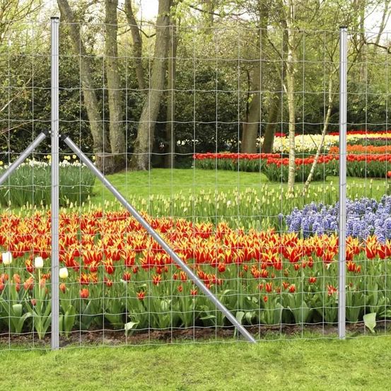 Grillage rempart lourd galvanisé 2x50m - mailles progressives 15cm