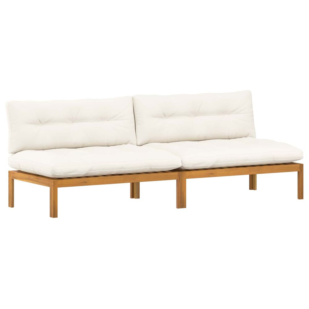 Unité de canapé du milieu 2 pc blanc naturel et crème