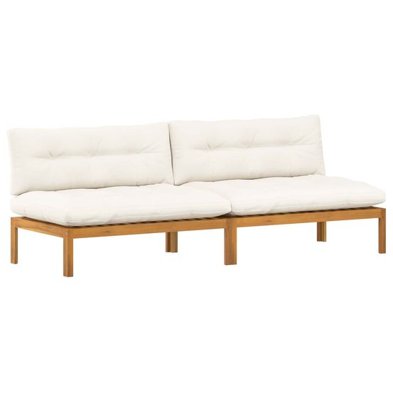 Unité de canapé du milieu 2 pc blanc naturel et crème