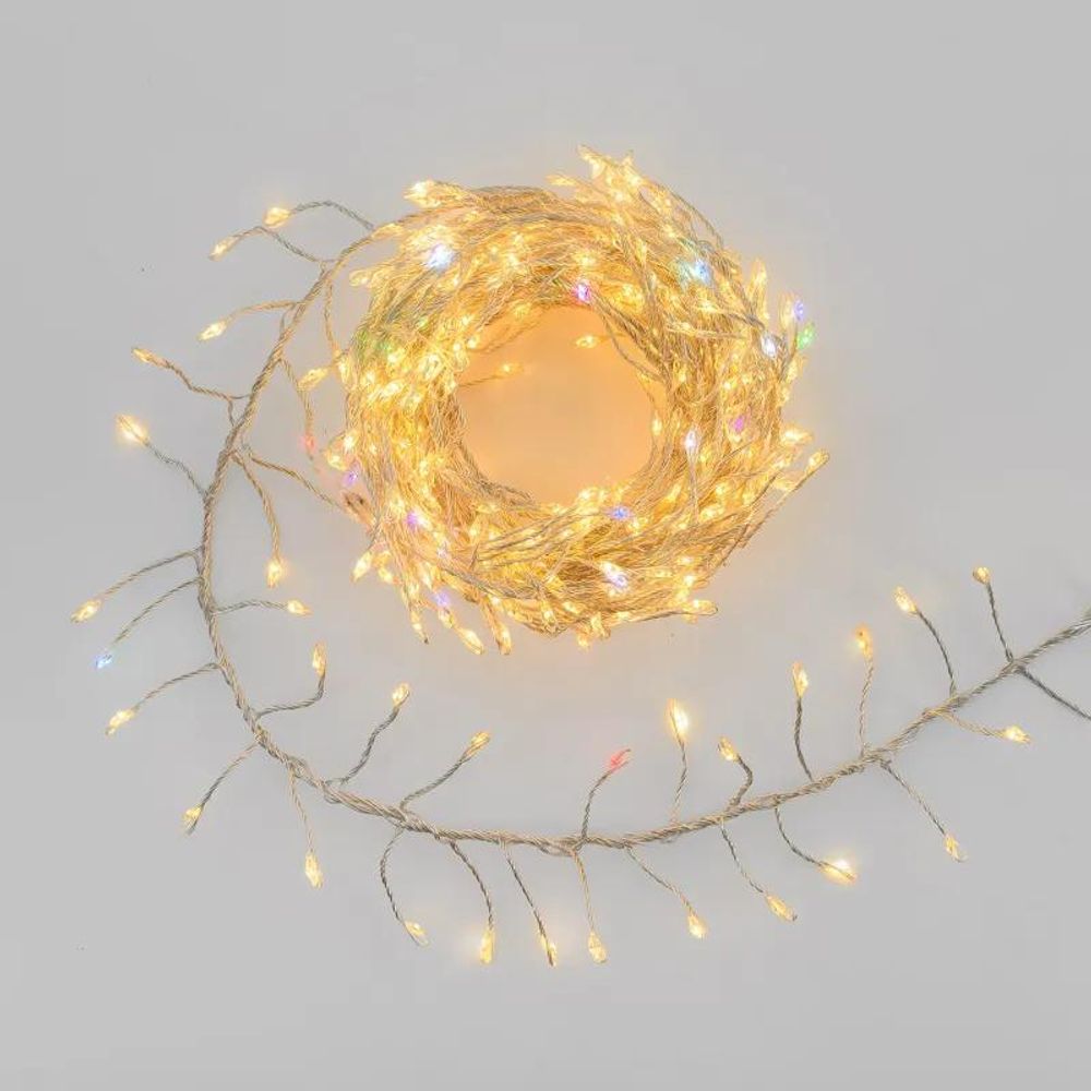 Guirlande boa festoon 10m 800 microled blanc chaud & rgb multiflash ip44 - lotti