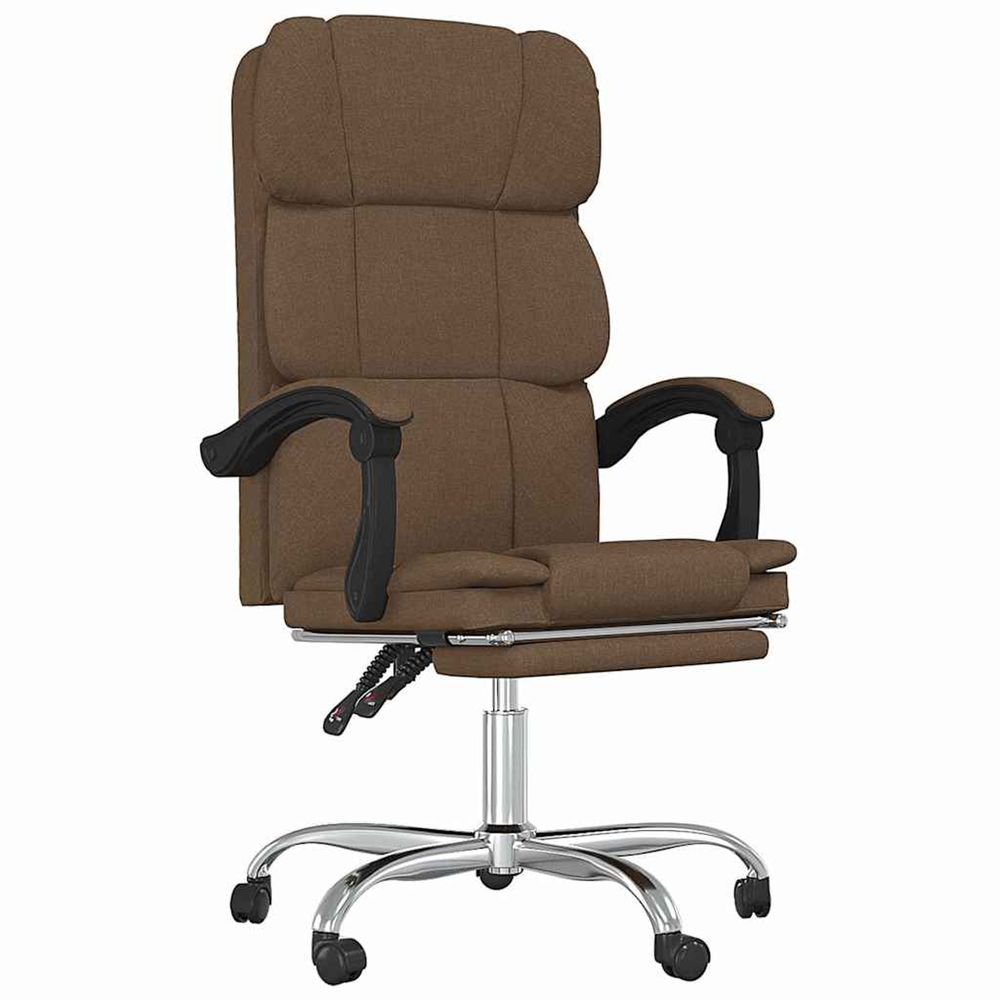 Fauteuil inclinable de bureau marron tissu