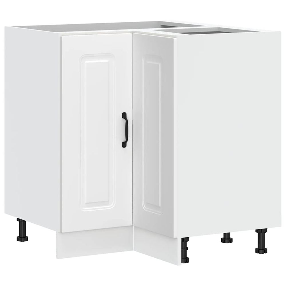 Armoire d'angle de cuisine kalmar blanc bois d'ingénierie