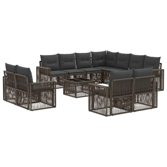 Ensemble de canapé de jardin 12 pcs gris et gris foncé