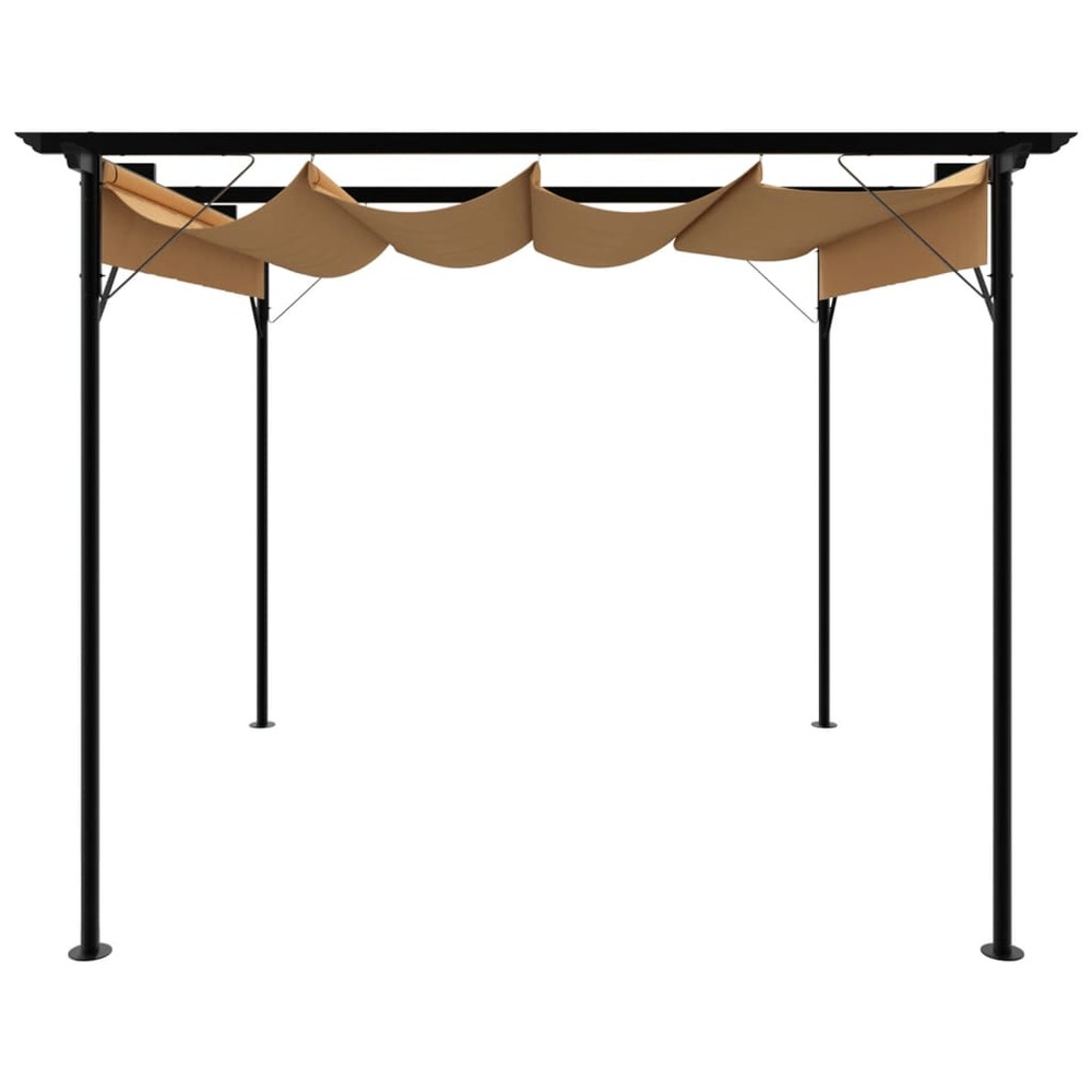 Pergola avec toit rétractable taupe 3x3 m acier 180 g/m²