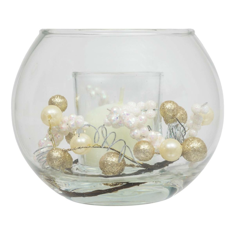 Bougie boule verre décorative