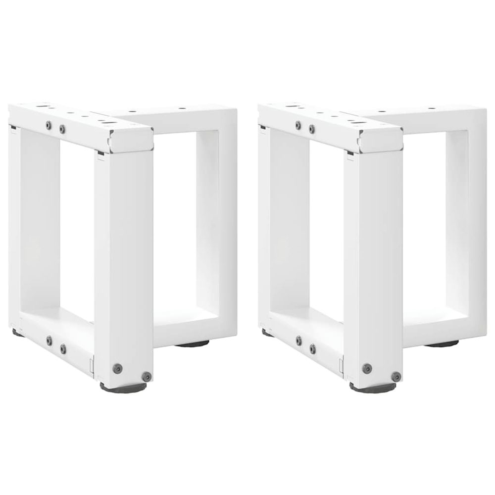 Pieds de table basse en t, 2 pièces, blanc, 30 x 25 x (30-31) cm, acier
