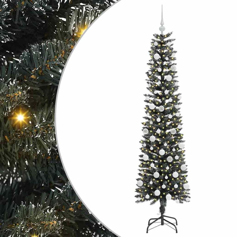 Sapin de noël artificiel vert 180 cm pvc, plastique et acier