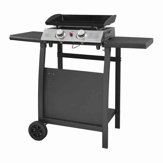 Plancha au gaz mala - 2 brûleurs 5kw + chariot